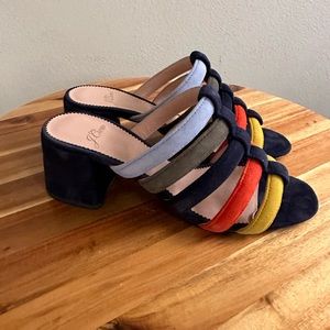 Jcrew strappy suede slides sandals